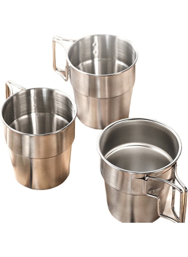 JD.com Jingzao Outdoor 304 Stainless Steel Camping Water Bottle, Portable Foldable Handle, Outdoor Equipment, Travel Cup, Personal Cup *1 - Image 1