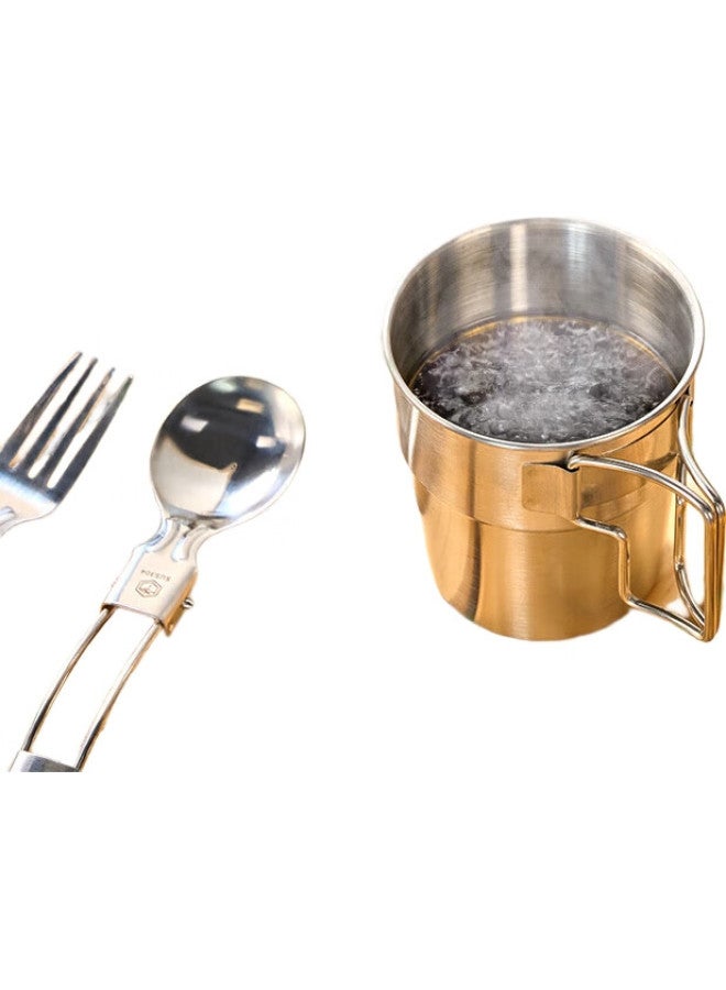 JD.com Jingzao Outdoor 304 Stainless Steel Camping Water Bottle, Portable Foldable Handle, Outdoor Equipment, Travel Cup, Personal Cup *1 - Image 3