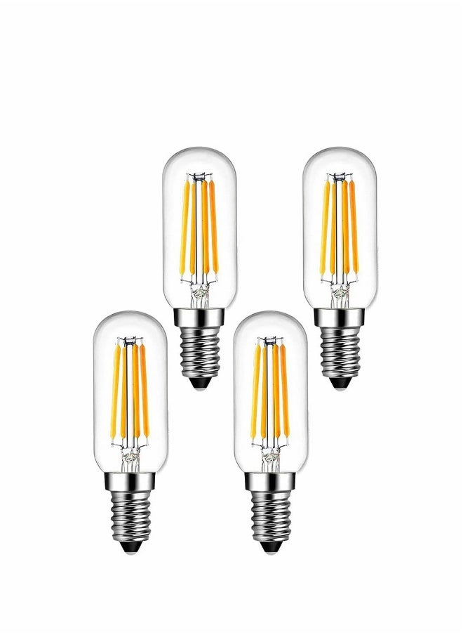 ماركة غير محددة مصباح LED E14 4 وات، يعادل 40 وات شمعدان دافئ أبيض 2700K T6 شفاف بتصميم vintage بقاعدة أوروبية لإضاءة الثريات، المراوح، والقلادات، عبوة من 4 قطع  - Image 1