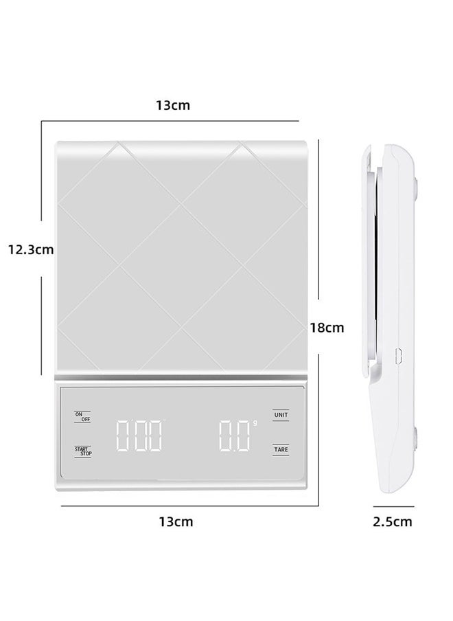 MITOYO - Digital Coffee Scale - LED Electronic Kitchen Scale - Food Scale - USB Rechargeable - 5kg/0.3g - Image 1
