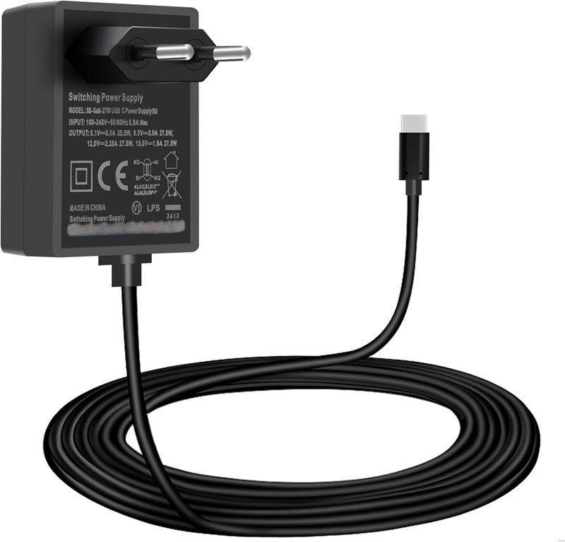 Geekworm Raspberry Pi 5 Power Supply GaN PD 27W 5.1V 5A USB-C - Image 1