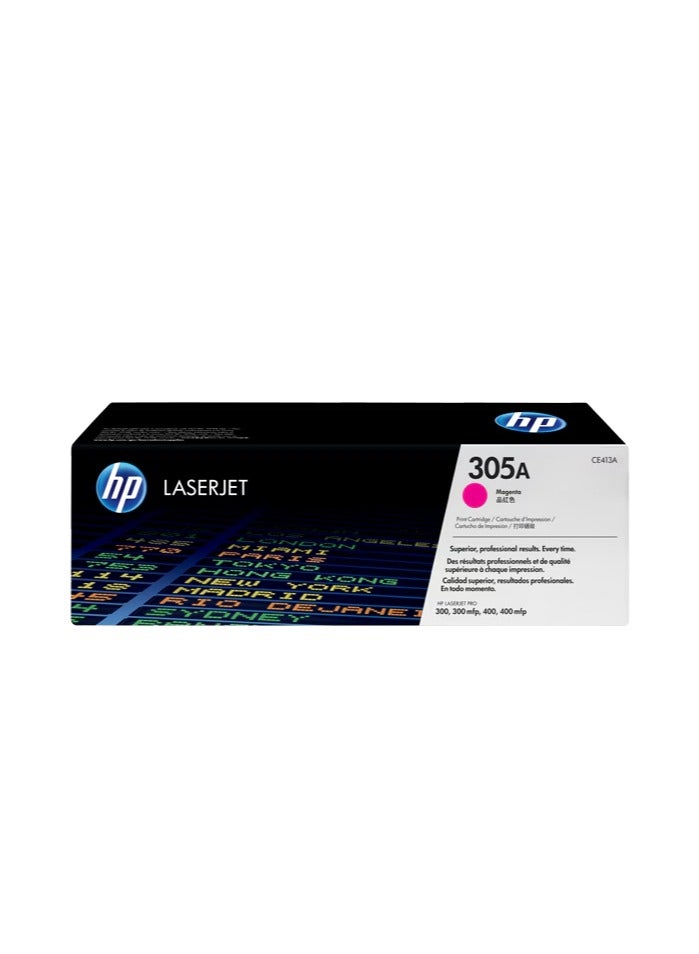 HP Toner HP 305A Original Toner Cartridge CE413A  Magenta  Works with HP Laserjet Pro M451/M475 Printers - Image 1