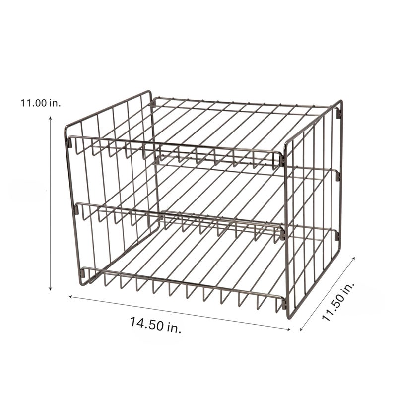 Kitchen Details 3 Tier Can Organizer | Canned Food Storage Rack | Kitchen Cabinet and Pantry Organization | Holds 36 Cans | Space Saving | Onyx - Image 2