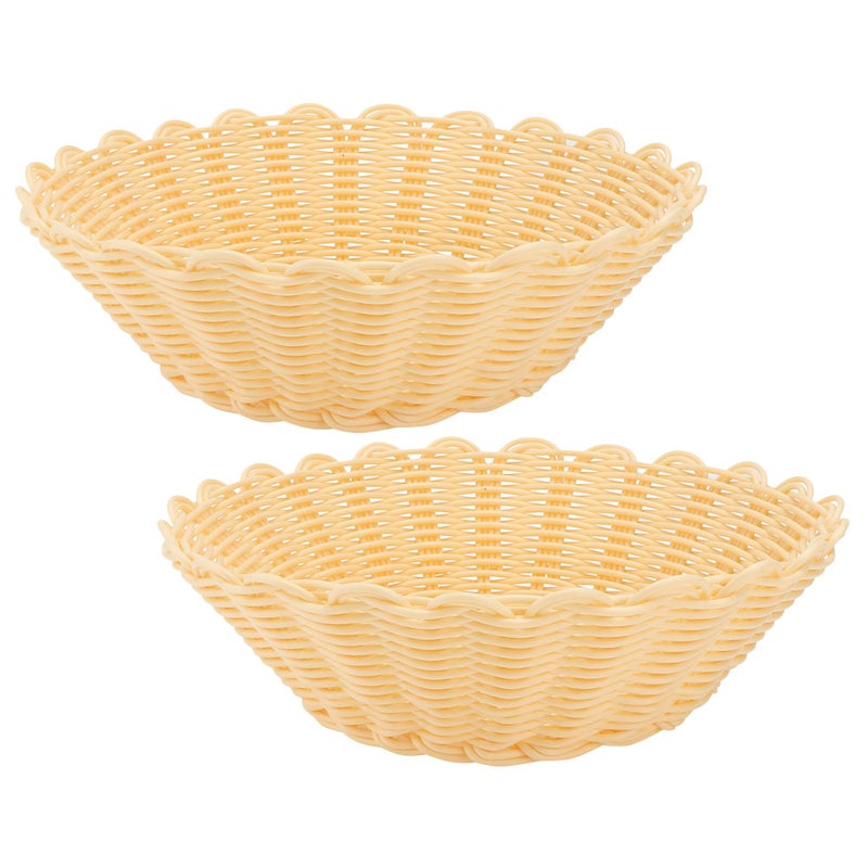 2Pcs Bread Basket Fruit Baskets Woven Bread Basket Bread Serving Basket - Image 5