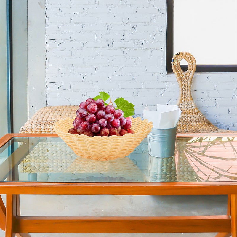 2Pcs Bread Basket Fruit Baskets Woven Bread Basket Bread Serving Basket - Image 4
