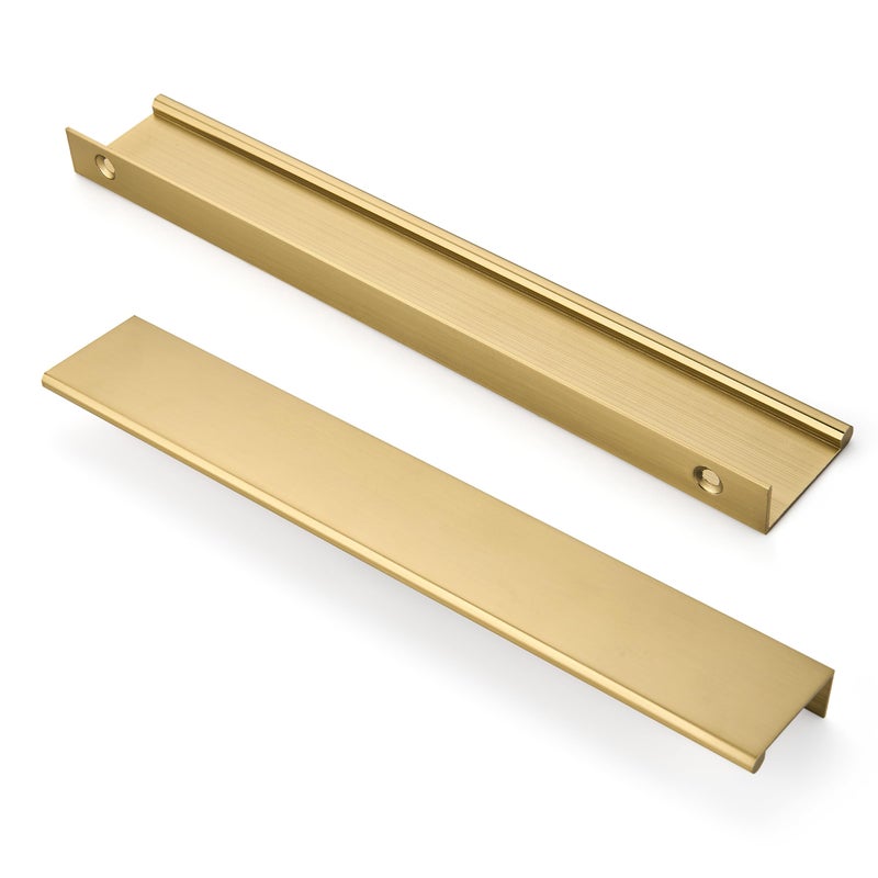 khtumeware 5 Pack Champagne Bronze Finger Pulls Edge Pulls 10in Cabinet Handles Drawer Finger Pulls Concealed Drawer pulls Kitchen Hardware - Image 2