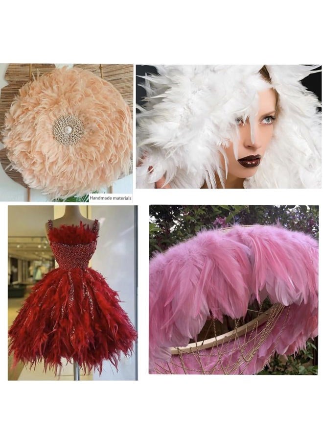 Shekyeon (yellow) - 2yards Rooster Hackle Feather Trim Dress Decoration(yellow) - Image 3