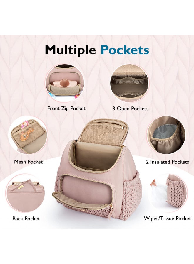 MOMMORE mommore Diaper Bag Small Diaper Backpack Stylish Toddler Baby Mini Maternity Bags Travel Backpacks with Insulated Pockets, Changing Pad, Stroller Straps  - Image 3
