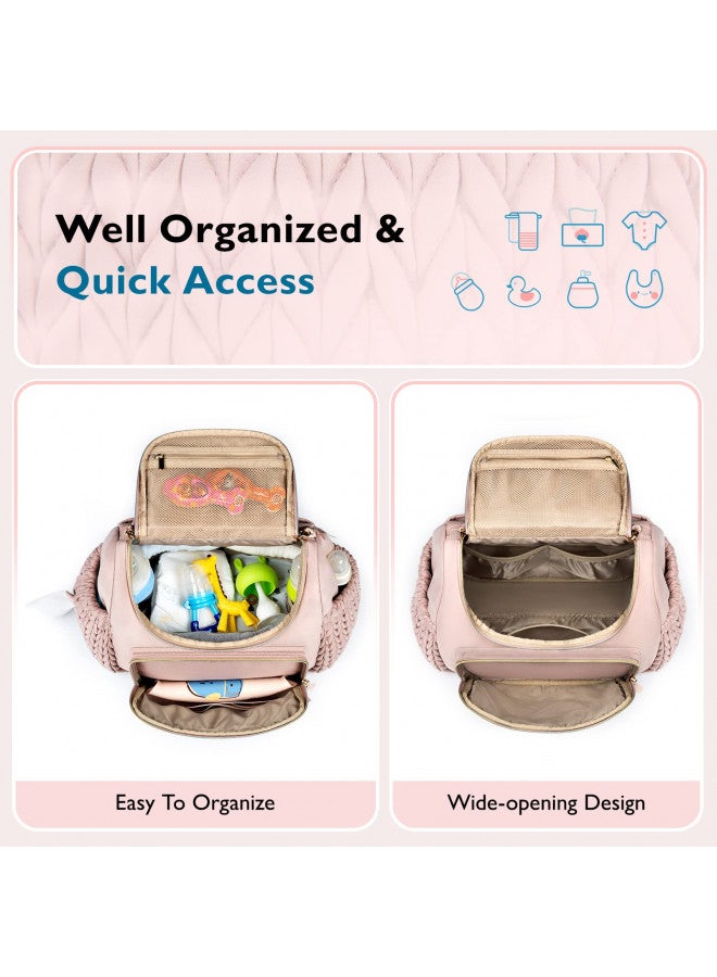 MOMMORE mommore Diaper Bag Small Diaper Backpack Stylish Toddler Baby Mini Maternity Bags Travel Backpacks with Insulated Pockets, Changing Pad, Stroller Straps  - Image 2