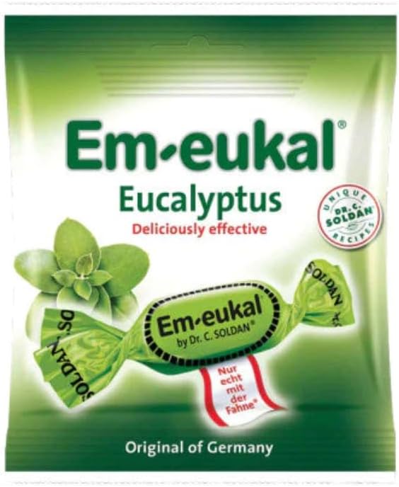 Soothing Eucalyptus Symphony Dr Soldans EmEukal Lozenges 50g Cool Relief for Cough Throat Naturally Green - Image 3