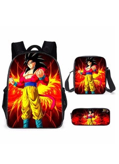 Generic Anime cartoon Dragon Ball large capacity backpack for primary and secondary school students, backpack, shoulder bag, pencil case, 3-piece set for both men and women  - Image 1