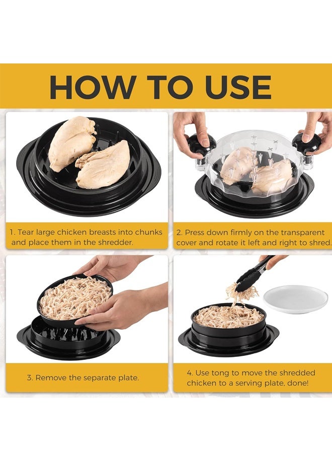 HOMESTAR Chicken Grinder for Chicken Breast Grinder with Visible Meat Shredder Machine, Strong Anti-Slip Strip, Ergonomic Handle, BPA Free  Easy to Clean (Black) - Image 2