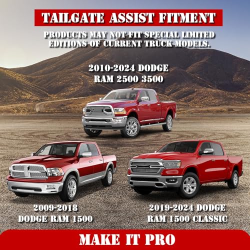 KitsPro Truck Tailgate Assist for Dodge Ram 1500 All Models 2009-2018, 1500 Classic Models 2019-2024, and 2500 3500 All Models 2010-2024 Truck Accessories Tailgate Damping Strut, Pack of 1 - Image 3