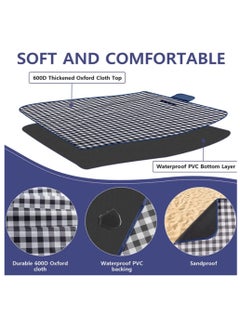 Hihonor Outdoor Picnic Blanket, Foldable Waterproof Sand Beach Mat, Large 80x60in Beach Camping Hiking Travel Family Concerts Portable Beach Blankets  - Image 4