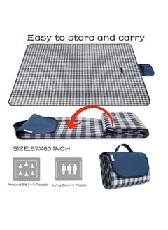 Hihonor Outdoor Picnic Blanket, Foldable Waterproof Sand Beach Mat, Large 80x60in Beach Camping Hiking Travel Family Concerts Portable Beach Blankets  - Image 5
