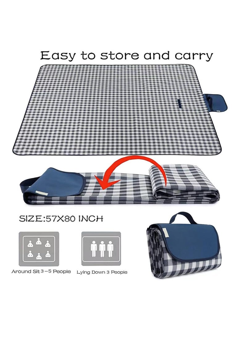 Hihonor Outdoor Picnic Blanket, Foldable Waterproof Sand Beach Mat, Large 80x60in Beach Camping Hiking Travel Family Concerts Portable Beach Blankets  - Image 5