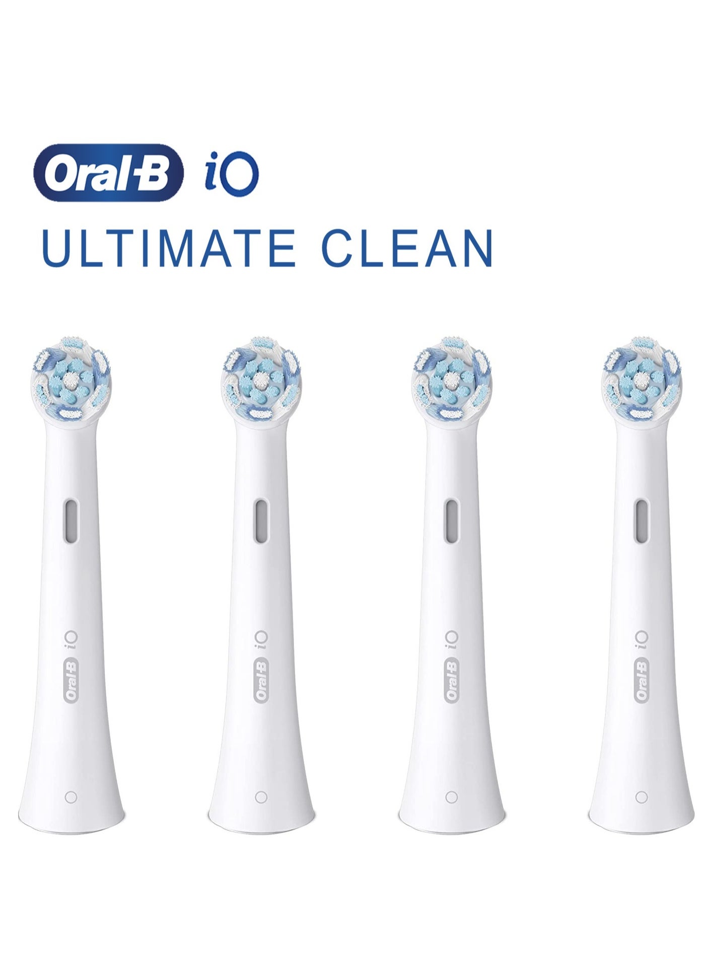 Oral-B 4 Electrc Brush Replament Heads | iO Ultimate Clean Electric Toothbrush Replacement With Head Twisted & Angled Bristles Pack of 4