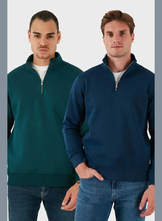 بوراتي بلوزة رجالي قطن بياقة واقفة قطعتين