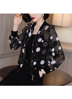 Generic 2024 Summer New Large Size Loose Fit Jacket Cardigan Top Short Jacket Trendy Printing Sun Protection Baseball Uniform For Women 3038# 