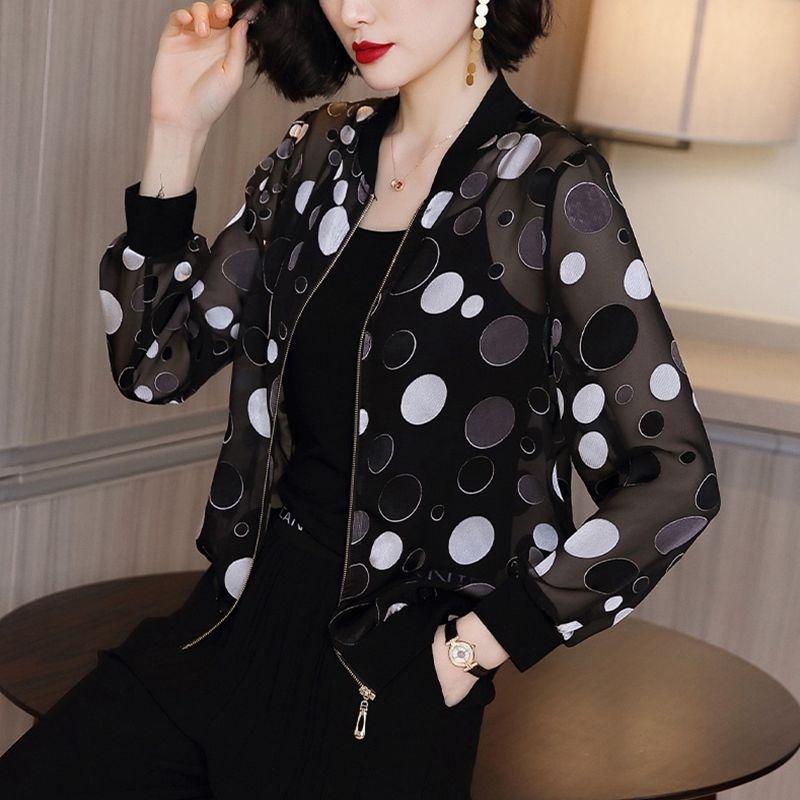 2024 Summer New Large Size Loose Fit Jacket Cardigan Top Short Jacket Trendy Printing Sun Protection Baseball Uniform For Women 3038# 