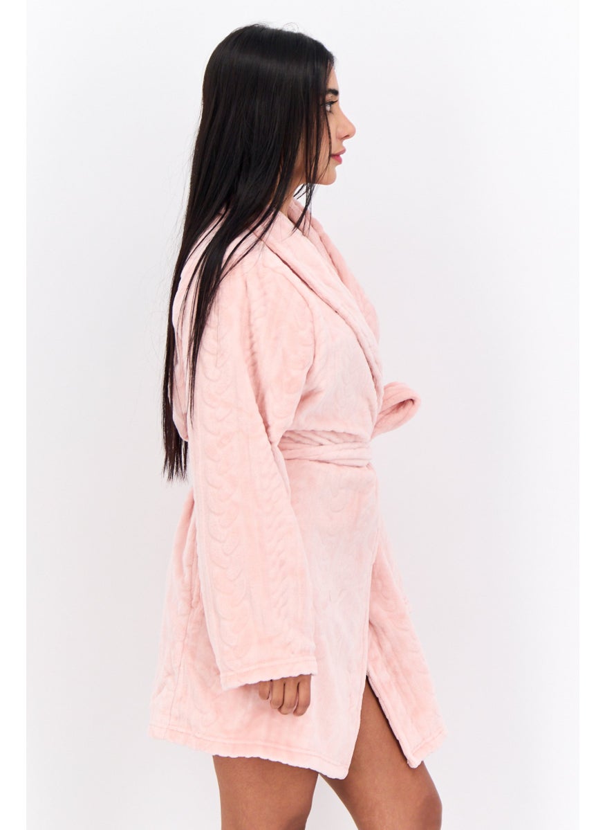 Tahari Women Textured Belted Robe, Pink  - Image 2
