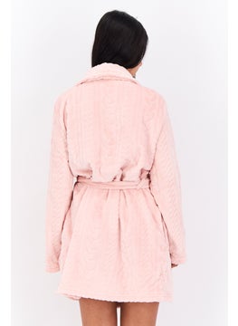 Tahari Women Textured Belted Robe, Pink  - Image 3