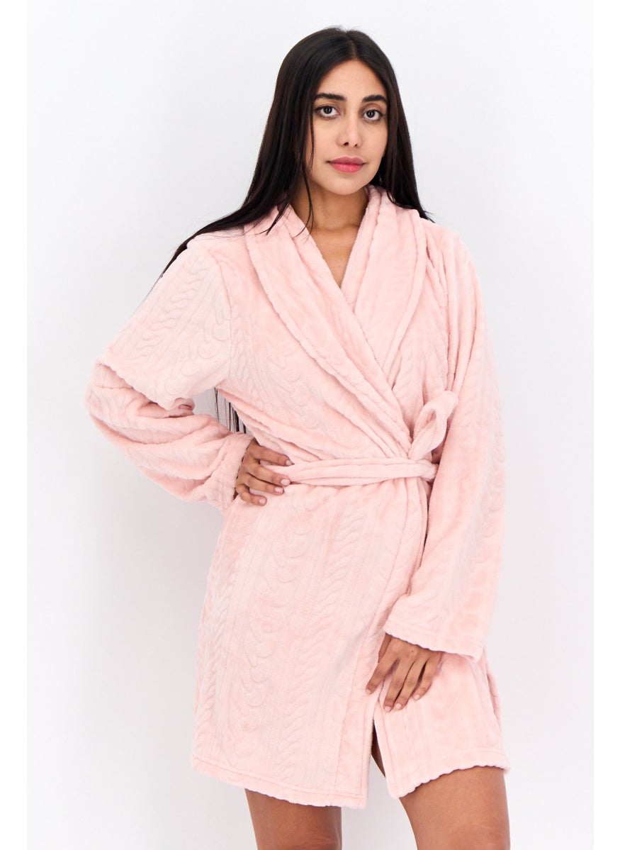 Tahari Women Textured Belted Robe, Pink  - Image 1