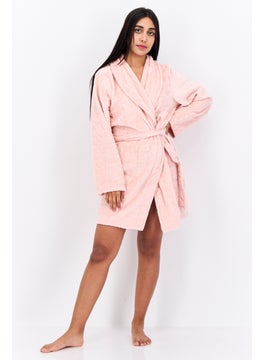 Tahari Women Textured Belted Robe, Pink  - Image 4