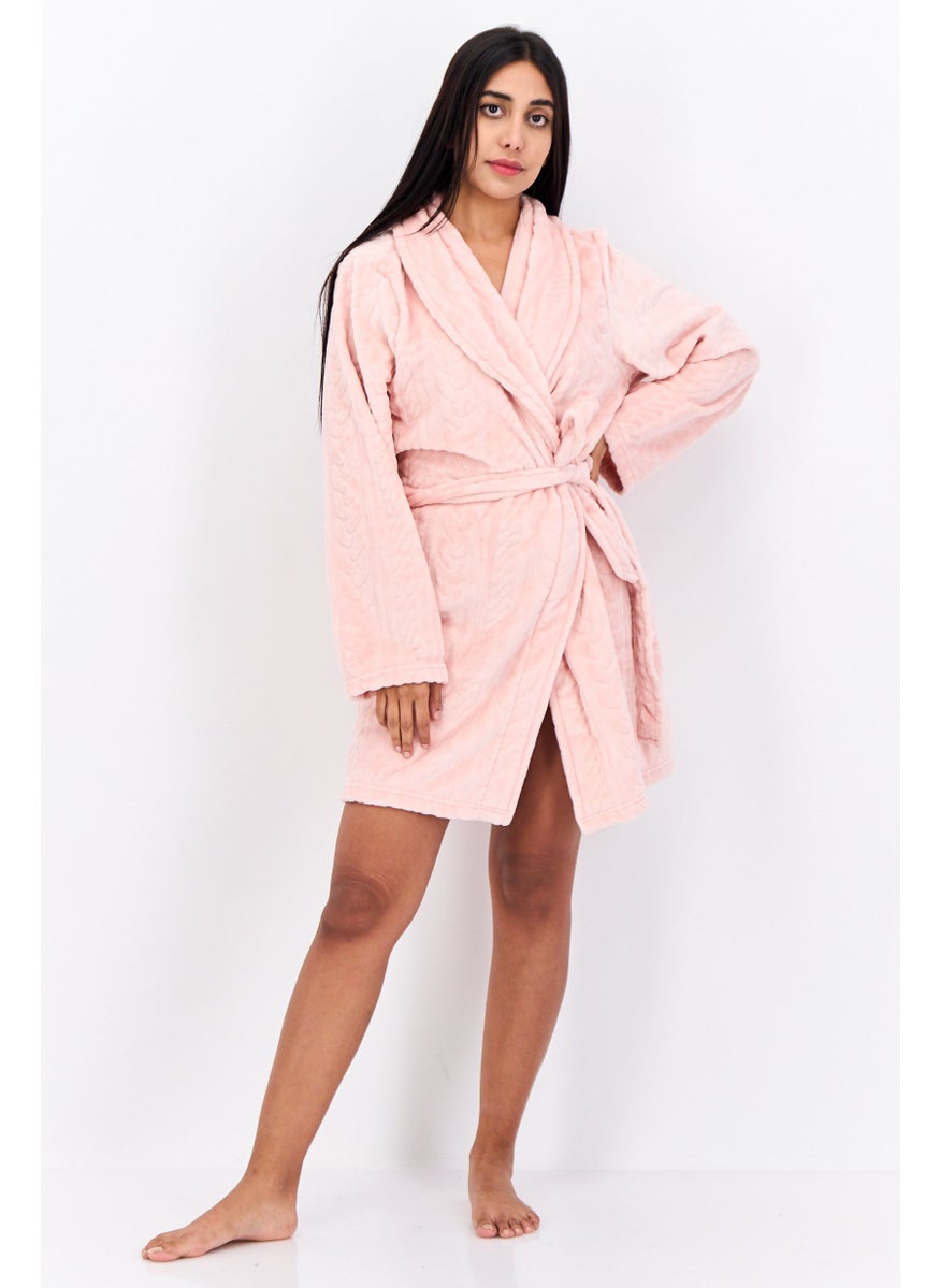 Tahari Women Textured Belted Robe, Pink  - Image 4