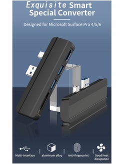 Arabest Hub for Surface Pro 4/Pro 5/Pro 6 Docking Station USB 3.0x2 Adapter, SD TF Micro Memory Card Reader, 4K HDMI Port Microsoft 6/ 5/4（BLACK)  - Image 2