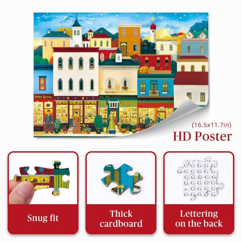 Artipuz Vintage Puzzles for Adults 1000 Pieces Funny Vintage Street Puzzle Difficult Challenging Puzzles for Adults 1000 Piece Puzzle for Friends Unique Wall Art - Image 5