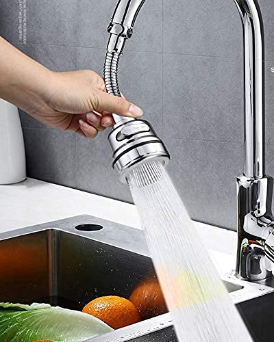 SIYANSHU Movable Faucet Sprayer Head with Hose 360 Degree Swivel Kitchen Sink Faucet Nozzle Replacement Anti Splash Tap Booster Shower and Water Saving Faucet for Kitchen Pack of1 - Image 2