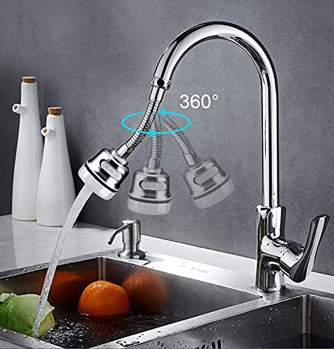 SIYANSHU Movable Faucet Sprayer Head with Hose 360 Degree Swivel Kitchen Sink Faucet Nozzle Replacement Anti Splash Tap Booster Shower and Water Saving Faucet for Kitchen Pack of1 - Image 3