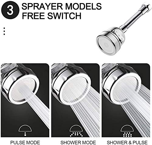 SIYANSHU Movable Faucet Sprayer Head with Hose 360 Degree Swivel Kitchen Sink Faucet Nozzle Replacement Anti Splash Tap Booster Shower and Water Saving Faucet for Kitchen Pack of1 - Image 4