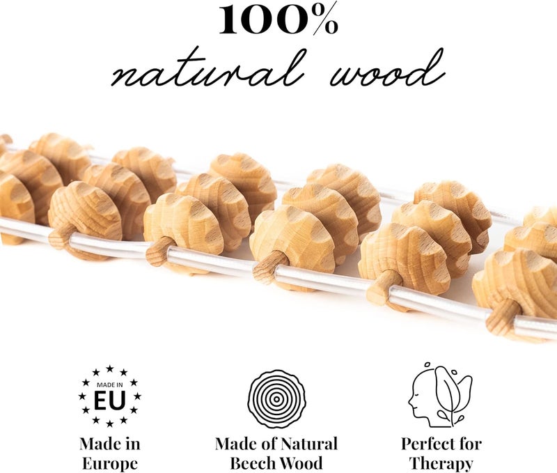 Tuuli Accessories  Back Massager with Rollers and Rope MultiFunctional Back Roller and Neck Massager Eases Muscle Tension and Supports Skin Health Muscle Roller 472 inches - Image 4