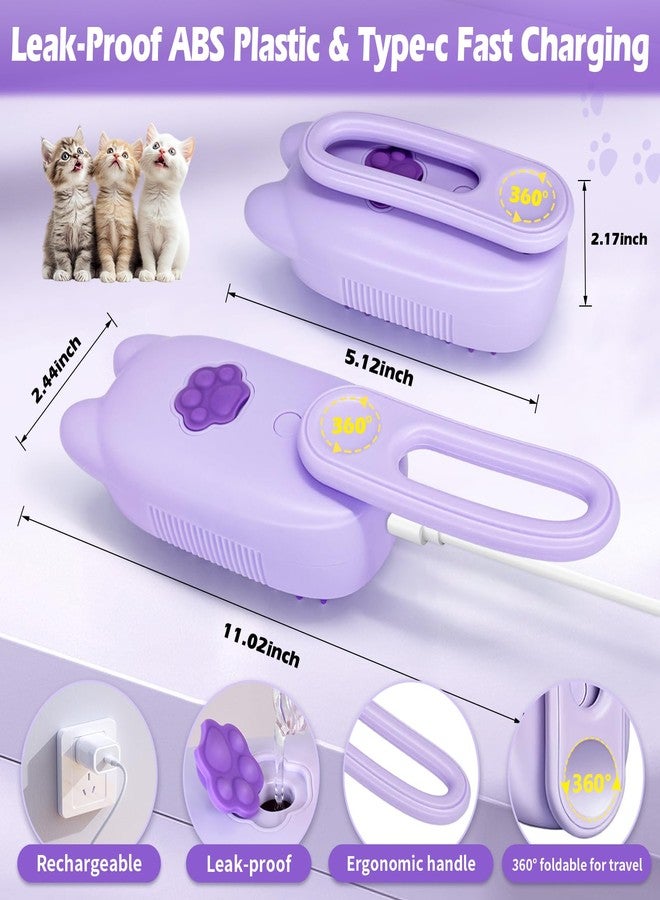 FRESHSOLO Cat Steam Brush for Dog & Cat, Spritz Defur Comb 3 in 1 Pet Rechargeable Steam Brush Tool for Long and Short Haired Cats and Dogs, Anti-Static, Shedding, Detangling, Massage & Combing (Purple) - Image 4