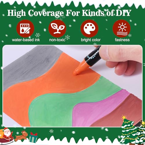 nauets 100 Colors Waterproof Dual Tip Acrylic Paint Markers, Premium Dot & Fine Tip Coloring Paint Pens Set for Paper, Rock, Wood, Fabric, Canvas, Glass, Ceramic and DIY Crafts Art Supplies - Image 3