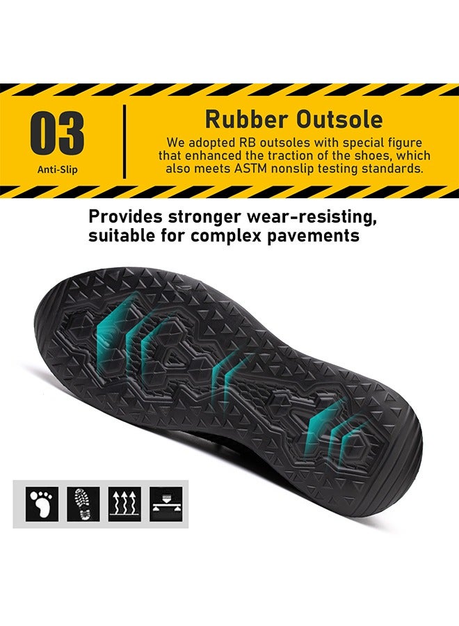 JIANKUN Steel Toe Shoes for Men Lightweight Safety Shoes Comfortable Puncture Proof Slip On Indestructible Work Shoes and Fashion Sneakers.  - Image 5