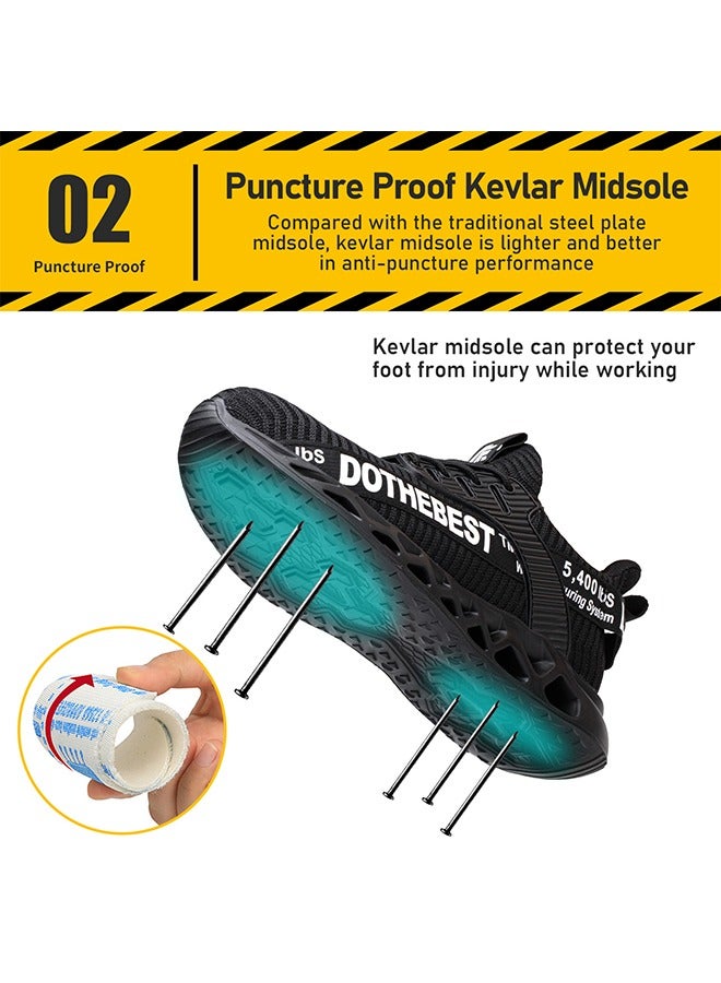 JIANKUN Steel Toe Shoes for Men Lightweight Safety Shoes Comfortable Puncture Proof Slip On Indestructible Work Shoes and Fashion Sneakers.  - Image 4