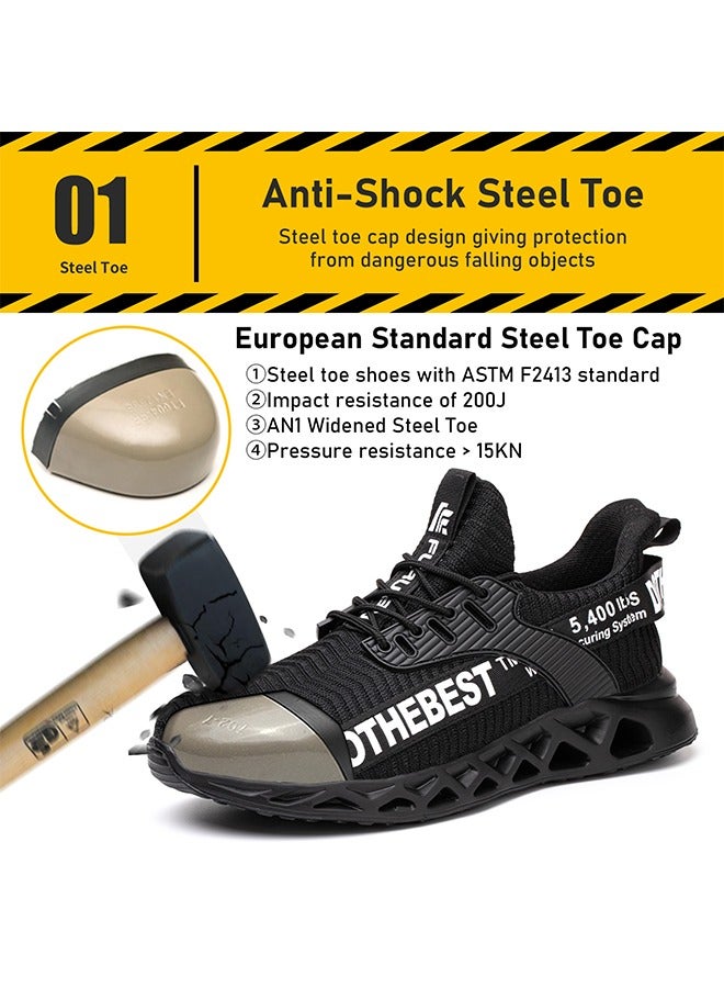 JIANKUN Steel Toe Shoes for Men Lightweight Safety Shoes Comfortable Puncture Proof Slip On Indestructible Work Shoes and Fashion Sneakers.  - Image 3