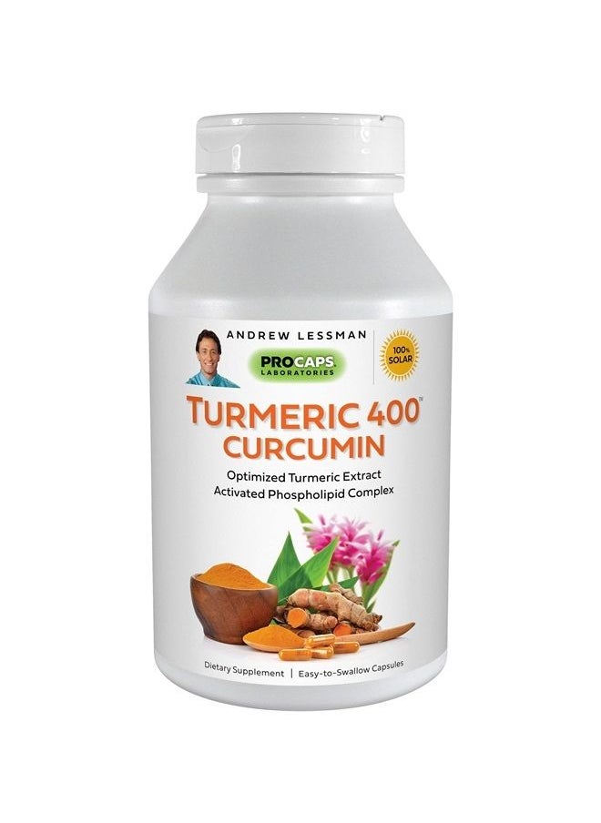 Andrew Lessman - Turmeric 400-240 Capsules – 95% Curcuminoids as Phospholipid Complex for Optimum Benefits and Greater Absorption, High Potency Standardized Extract, Small Easy to Swallow Capsules - Image 1