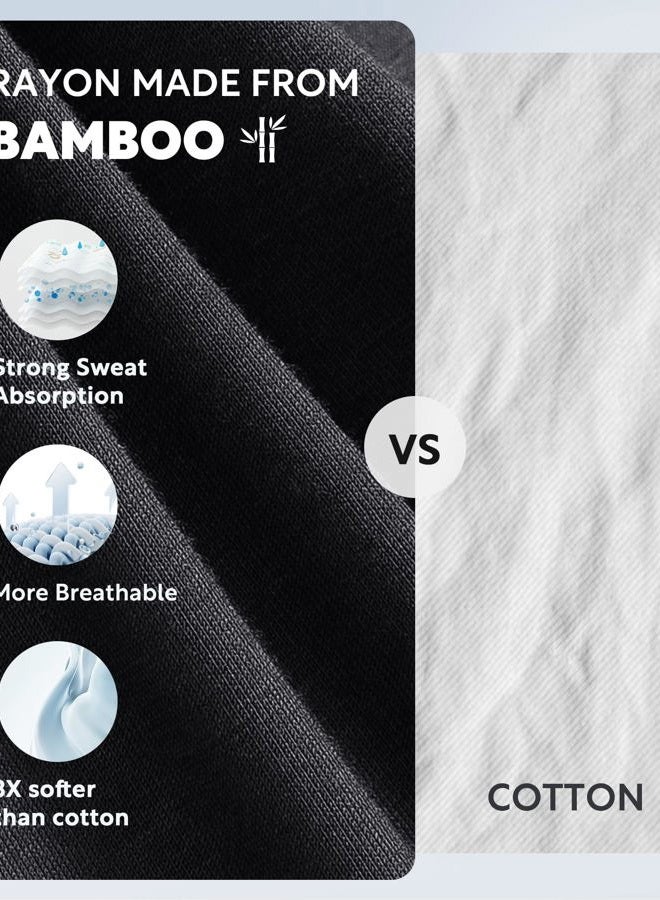 David Archy Men's Breathable Bamboo Rayon Boxer Briefs with Fly in 3 Pack (L, Assorted-8" in 3 Pack) - Image 2