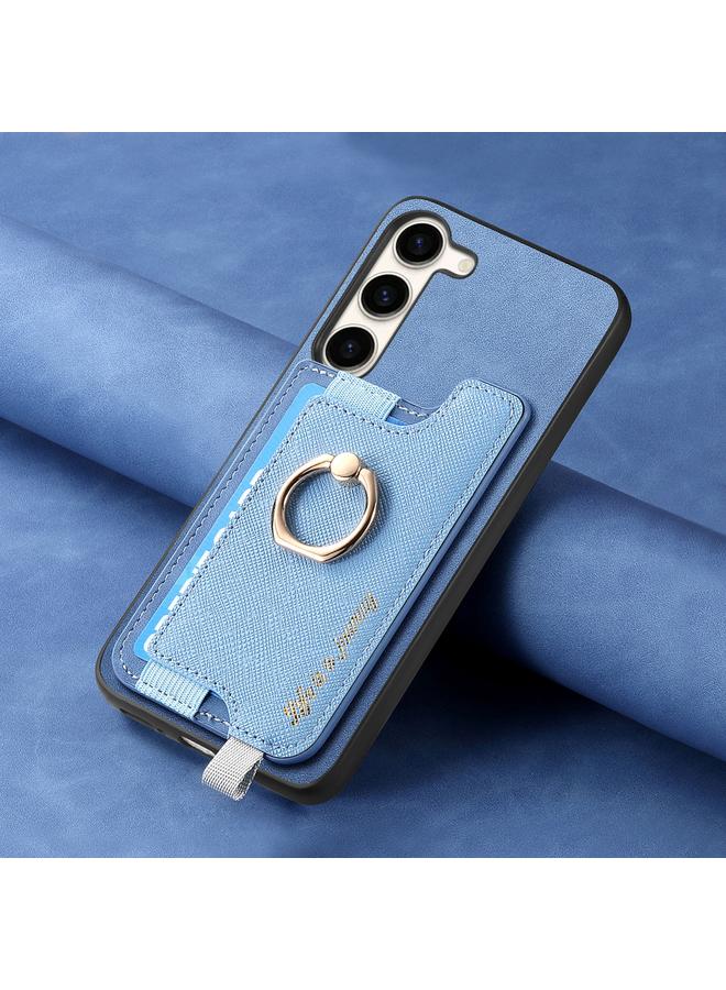 S-TOP Case For Samsung Galaxy S23+ 5G Retro Cross Leather Ring Horizontal Insert Card Bag MagSafe Phone Case - Image 5