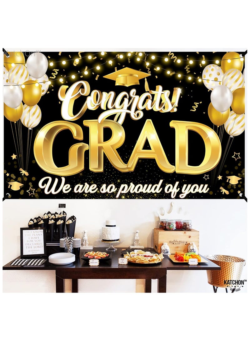 KATCHON Congrats Grad Banner - 72x44 Inch | Congrats Grad We are So Proud of You Banner, Graduation Decorations Class of 2025 |  2025 Graduation Party Decorations - Image 5