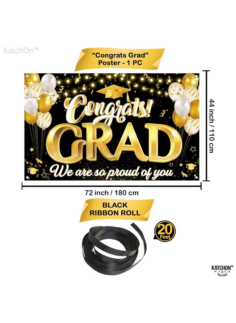 KATCHON Congrats Grad Banner - 72x44 Inch | Congrats Grad We are So Proud of You Banner, Graduation Decorations Class of 2025 |  2025 Graduation Party Decorations - Image 3