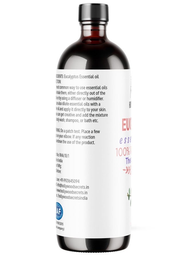 Hollywood Secrets Pure Eucalyptus Essential Oil Therapeutic Grade 100ml - Image 2