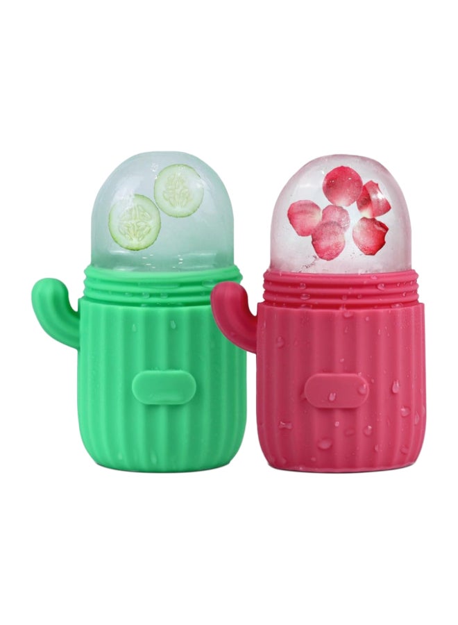 general Ice Cube Roller for Face,2 Pack of Face Ice Mold,Cactus Face Icer for Skin Care,Ice Holder for Face Summer Gift (Pink and Purple) - Image 1