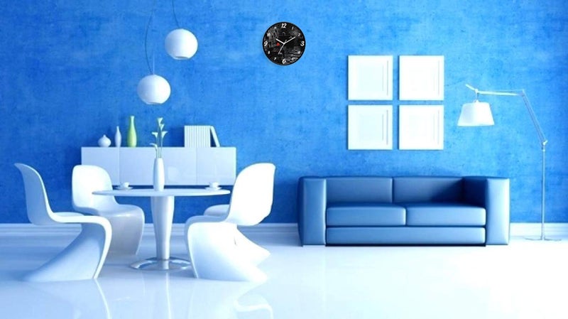 IIK COLLECTION Plastic Designer Analogue Round Wall Clock with Glass for Home/Kitchen/Living/Bed Room/Office (28 x 28 x 6 cm, Black) - Image 4