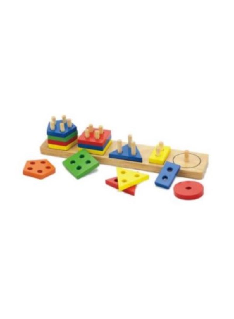 فيجا لعبة فرز وحساب أشكال الألغاز الخشبية الهندسية للأطفال الصغار - Image 2