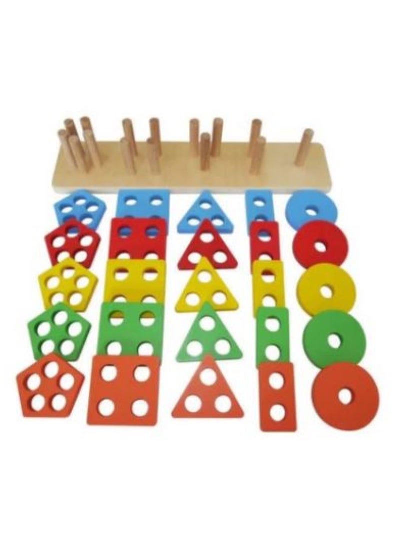 فيجا لعبة فرز وحساب أشكال الألغاز الخشبية الهندسية للأطفال الصغار - Image 5